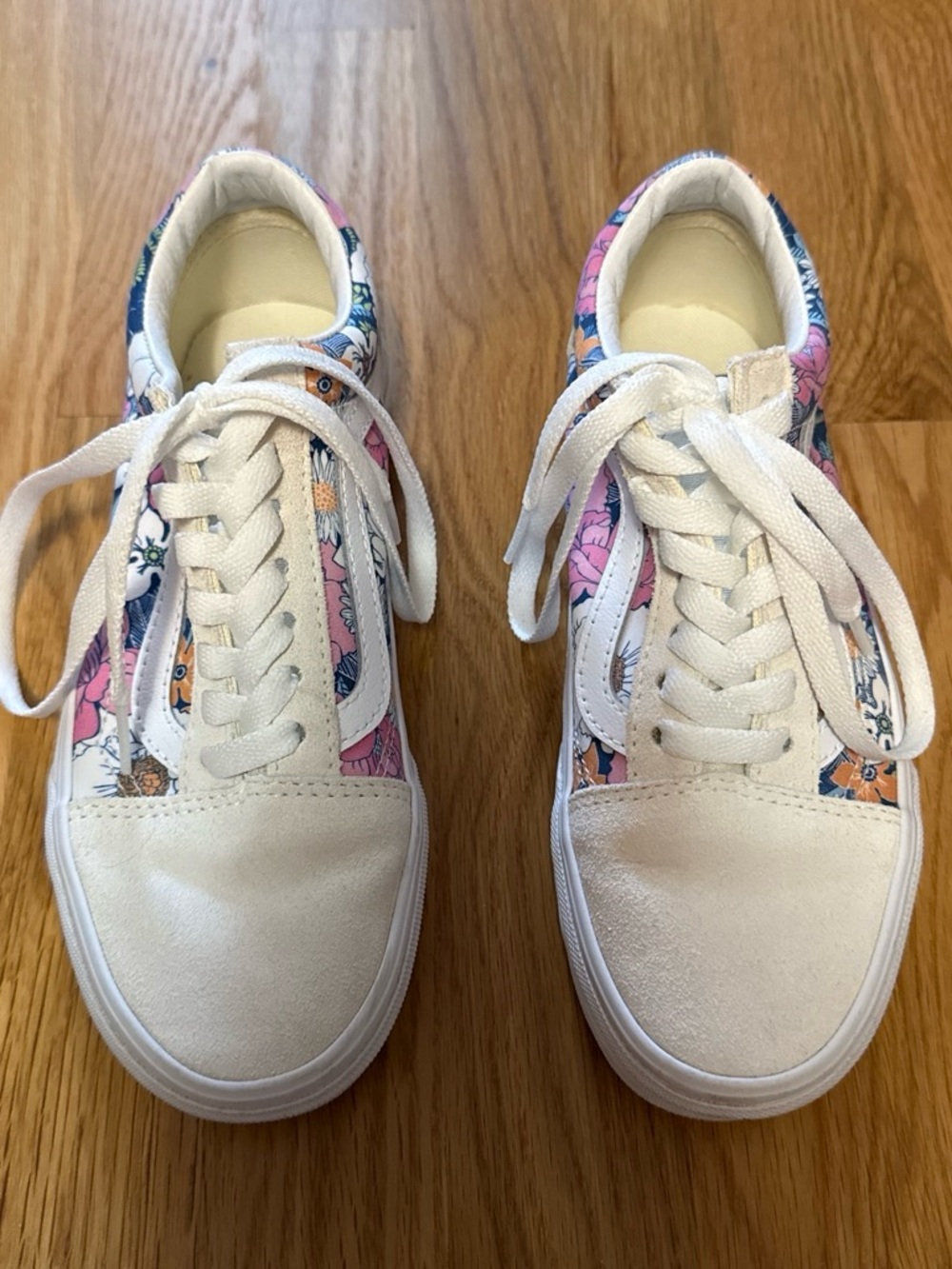 Vans Old Skool Sneakers, Cream/Floral, Women's Size 5.5